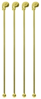 Rosenthal Sambonet Cocktailrührer Set Home Bar Totenkopf PVD Gold (4-teilig) P0004-P01507-P4584