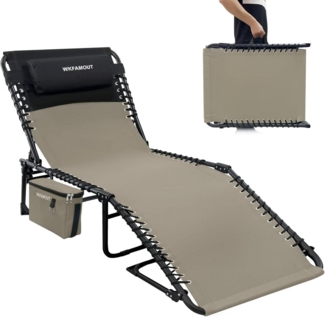 Sonnenliege Campingliege 5-Stufig Verstellbar Klappbar Outdoor Gartenliege