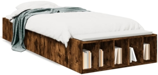 vidaXL Bettgestell Räuchereiche 90x190 cm Holzwerkstoff 3280619