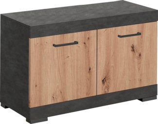 FMD Möbel - BRISTOL 300 - Garderobenbank - melaminharzbeschichtete Spanplatte - Matera / Artisan Oak - 80 x 50 x 34,9cm