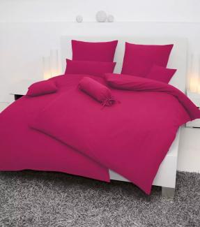 Hochwertige Janine Soft-Seersucker Bettwäsche PIANO | Verschiedene Grössen und Farben 200x220 / 2x 80x80 cm fuchsia (51)