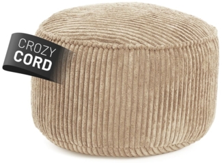 Lumaland Pouf Sitzhocker Cord Ablage kompakt 25x45 cm, pflegeleicht, Indoor Relaxen