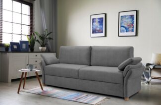 exxpo - sofa fashion 3-Sitzer Kentt hochwertiger Sitzaufbau für hohen Sitzkomfort, bequeme Armlehnen, inkl. Boxspring/Federkern-Polsterung, Bettfunktion und Bettkasten