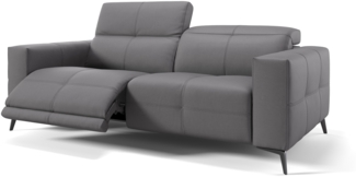 Sofanella 3-Sitzer MARBELLA Ledercouch Ledersofa Relaxsofa in Grau