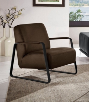 W.SCHILLIG Cocktailsessel quadroo Loungesessel, mit bezogenen Armlehnen, Gestell in Schwarz pulverbeschichtet
