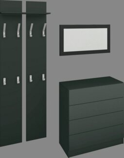 borchardt Möbel Garderoben-Set Vaasa 3, (Set, 3-St), mit Push to Open-Funktion