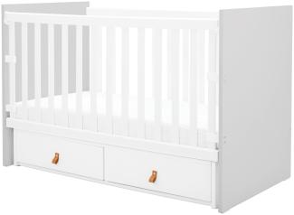 Kikkaboo Babybett Hollee Gitterbett 120 x 60 cm Schwingfunktion, 2 Schubladen grau