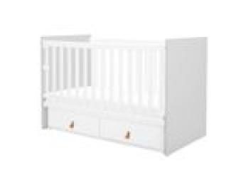 Kikkaboo Babybett Hollee Gitterbett 120 x 60 cm Schwingfunktion, 2 Schubladen grau