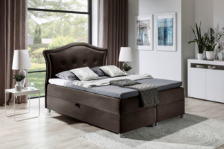 99rooms Marlon Boxspringbett Kunstleder 200x200 cm Braun