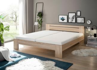 CANNES Futonbett 180 x 200 cm - Minimalistisches Doppelbett in Eiche Sonoma Optik - 185 x 71 x 204 cm (B/H/T)