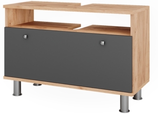 Vicco Waschbeckenunterschrank Goldkraft Eiche/Anthrazit 80.2x54 cm mit Schublade, Fynn