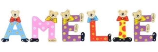 Playshoes Deko-Buchstaben (Set, 6 St), Kinder Holz-Buchstaben Namen-Set "AMELIE" in bunten Farben