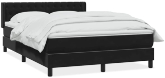 vidaXL Boxspringbett mit Matratze Schwarz 140x210 cm Samt 3318365