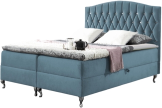 Boxspringbett Sekawa, hellblau, 180x200 cm