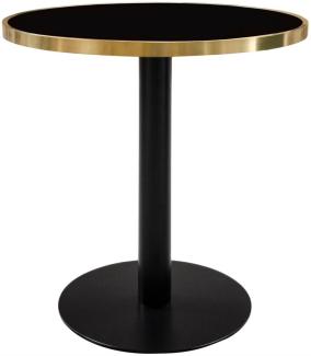 Casa Padrino Luxus Esstisch Schwarz / Gold 70 x H. 76 cm - Designer Esszimmermöbel