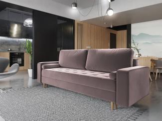 Sofa 3-Sitzer BELANO mit Schlaffunktion Rose