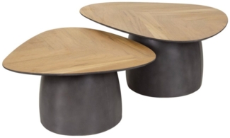 KAWOLA Couchtisch LUJAN (Set, 2-St), Teakholz braun