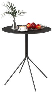 Outsunny Gartentisch aus Stahl, mit Fußpolster (rund Beistelltisch, 1-St, wetterfest Balkontisch), Ø60 x 71 cm, für Garten Terrasse Balkon Schwarz