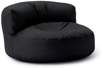 Lumaland runde Outdoor Sitzsack-Lounge, Polyester, Schwarz, 90 x 50 cm, 320 l