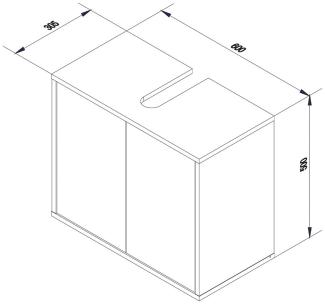 Fackelmann FINN Waschbeckenunterschrank 60 cm, Braun hell