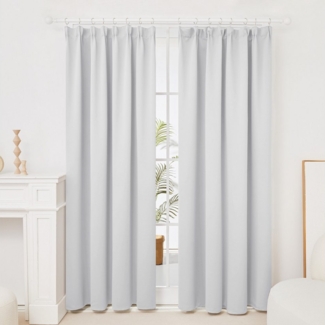 Deconovo Verdunkelungsvorhang Gardinen mit Kräuselband Blickdicht Vorhänge Wohnzimmer 2er Set, Vorhang Verdunkelung Vorhänge Kälteschutz Schlafzimmer Thermovorhang