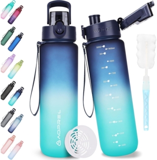 AOPREL Trinkflasche 1l BPA-Frei Tritan Sport Wasserflasche Kohlensäure 1 Liter