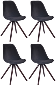 4er Set Stühle Toulouse Samt Rund cappuccino [320448]