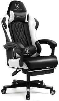 GTPLAYER Gaming-Stuhl Gamer Stuhl, Ergonomischer Bürostuhl mit Fußstütze, Gaming Sessel 150 kg Belastbarkeit, Kopfstütze und Lendenstütze