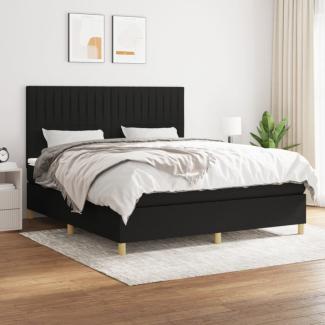 vidaXL Boxspringbett mit Matratze Schwarz 180x200 cm Stoff 3142515