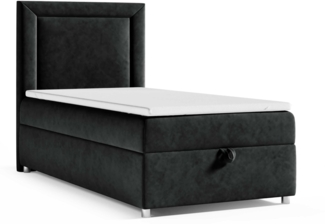 Best for Home Boxspringbett K3 SINGLE mit Bettkasten mit Lieferung, Aufbau & Entsorgung (Schwarz 70x200)