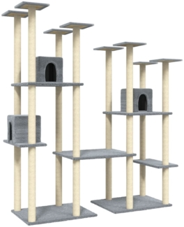 vidaXL Kratzbaum mit Sisal-Kratzsäulen Hellgrau 174 cm 171534