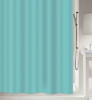 spirella Duschvorhang ATLAS Breite 180 cm, Premium Textil-Duschvorhang, 100% Polyester, wasserabweisend, Anti-Schimmel-Effekt, waschbar 40°, uni, Farbe türkis, Größe 180x200 cm