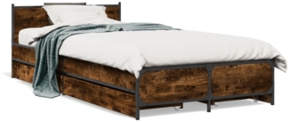 vidaXL Bettgestell mit Schubladen Räuchereiche 75x190 cm Holzwerkstoff 3279974