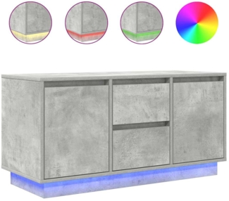 vidaXL TV-Schrank mit LED-Leuchten Betongrau 100x41x50 cm 861412