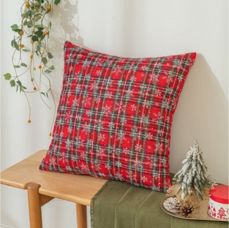 Sunicol Kissenbezug Weihnachten Kissenbezüge Check&Schneeflocke Throw Kissenbezug,45x45cm, (2 Stück), Party Sofa Deko