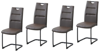 HTI-Living Freischwinger Schwingstuhl DannyP PU Braun (Set, 4 St), Freischwinger Esszimmerstuhl Kunstleder