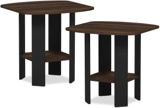 Furinno Simple Design Beistelltisch, holz, Columbia Walnut/Schwarz, 50. 8 x 50. 8 x 49. 78 cm