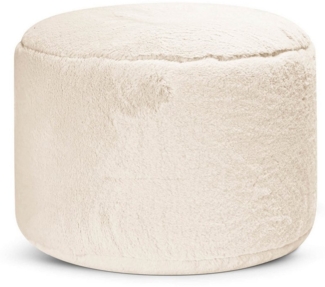 mokebo Pouf Der Flauschige (aus Kunstfell), kuscheliger Sitzhocker, Fußhocker oder Hocker in Felloptik in Grau