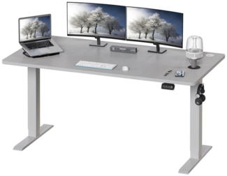 HOMALL Schreibtisch Höhenverstellbarer Schreibtisch mit 2-Stufen-Höhenspeicherfunktion (Zweistufige Höhenverstellung Ergonomischer Kopfhörerhaken und Kabelloch)