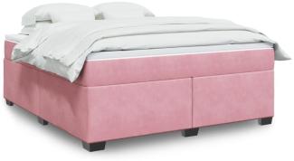 vidaXL Boxspringbett mit Matratze Rosa 180x200 cm Samt 3285304