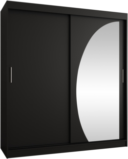 Kleiderschrank Waluri 180 cm (Farbe: Schwarz, mit vier Schubladen)