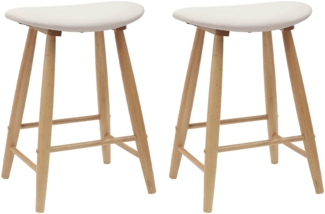 vidaXL Esszimmerstühle 2 pcs Natur 46 x 37 x 63 cm Massives Gummiholz 42020458