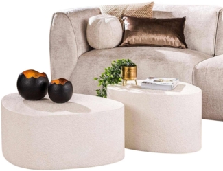 LEVEN Lifestyle Couchtisch ESTONA 2´er Set Sofatisch Marmor Verbundstoff (2´er Set)
