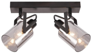 ZMH Deckenstrahler 2/3/4 Flammig Rauchgrau Glas E14 Deckenleuchte für Schlafzimmer, Austauschbare Lichtquelle, ohne Leuchtmittel, vertikale Drehung 90 Grad für Schlafzimmer Flur