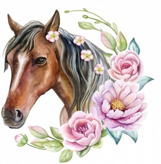 nikima Wandtattoo 237 Wandtattoo Pferd Kopf braun - Größe 250 x 330 mm (PVC-Folie), In 5 vers. Größen