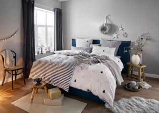 andas Wendebettwäsche JULIE, Biber, 2 teilig, Bettwäsche mit Tannenbäumen, Baumwolle, Winter, ab 135x200