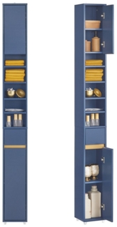 SoBuy Hochschrank BZR34 Badezimmerschrank mit 5 Fächern Badschrank Badregal