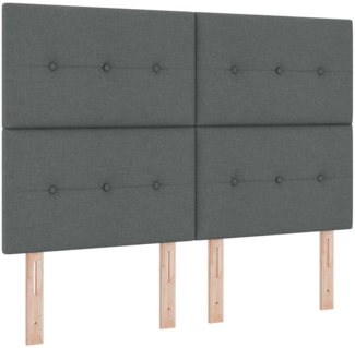 vidaXL Boxspringbett mit Matratze Dunkelgrau 160 x 200 cm Stoff 3339631