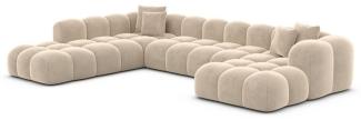 Sofa Dreams Wohnlandschaft Polster Stoffsofa Modern Ottomane Couch Samtstoff Formentera XXL, Loungesofa