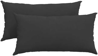 vidaXL Sofakissen 2 Stück Schwarz 80 x 40 cm Stoff 42013728